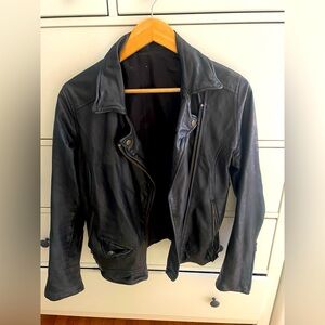 AG Black Leather Moto Jacket